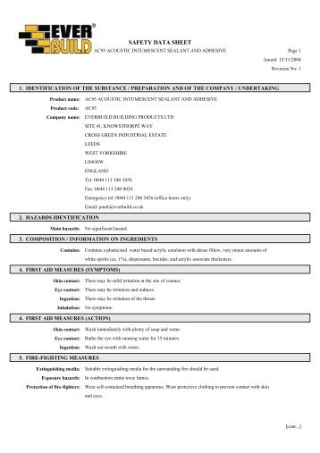 MSDS Data - EverBuild