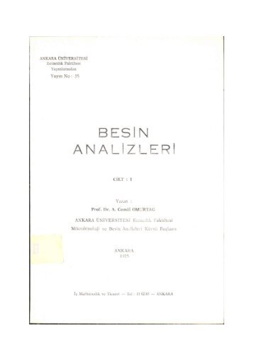 PDF Dosyası - Ankara Üniversitesi Kitaplar Veritabanı