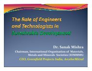 Role of Engineers & Technologists in Sustainable Development - IIM