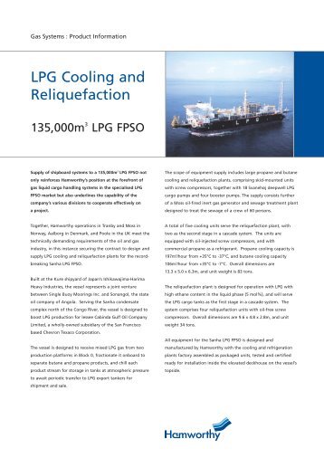 LPG Cooling and Reliquefaction - Hamworthy