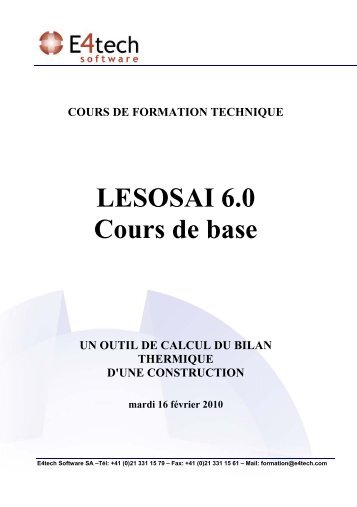LESOSAI 6.0 Cours de base