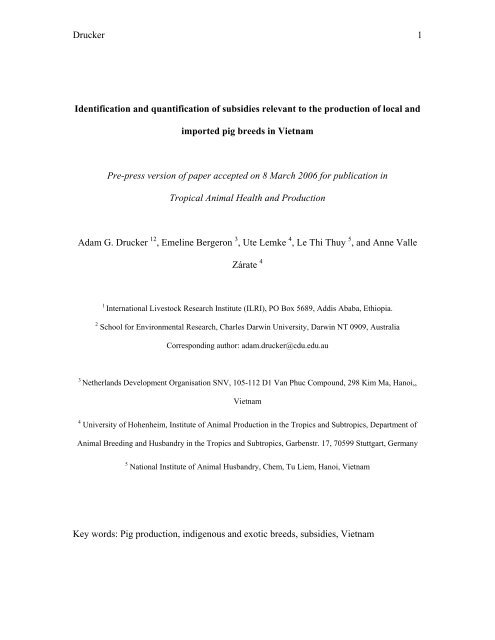 Drucker 1 Identification and quantification of subsidies relevant to ...