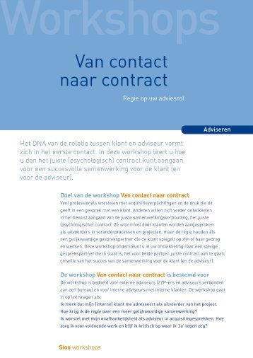 Van contact naar contract - Sioo