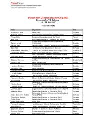 Participants List/Teilnehmerliste - SwissCham