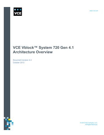 VCE Vblock™ System 720 Gen 4.1 Architecture Overview