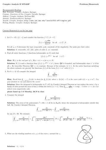 Bak, Newman: Complex Analysis, Springer Conway