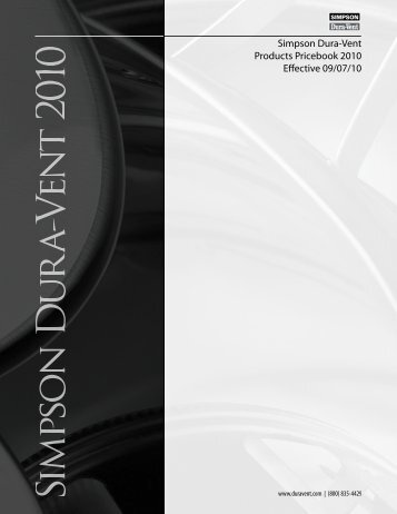 Simpson Dura-Vent Products Pricebook 2010 Effective 09/07/10