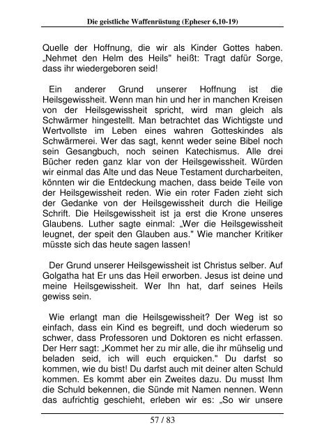 Die geistliche Waffenrüstung - FCDI