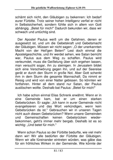 Die geistliche Waffenrüstung - FCDI