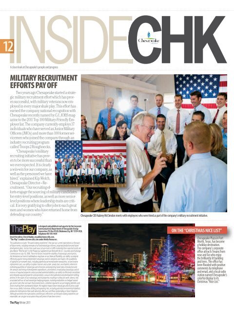 The Play, Winter 2011 Issue - Chesapeake Energy