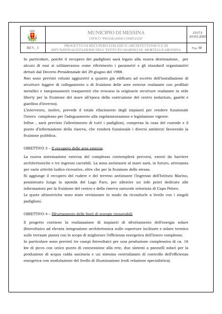 Relazione tecnica - Comune di Messina