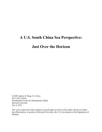 A U.S. South China Sea Perspective: Just Over the Horizon