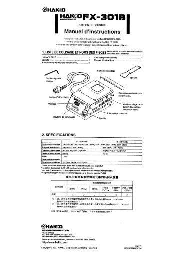 Manuel I.Hakko FX 301B - Davum TMC