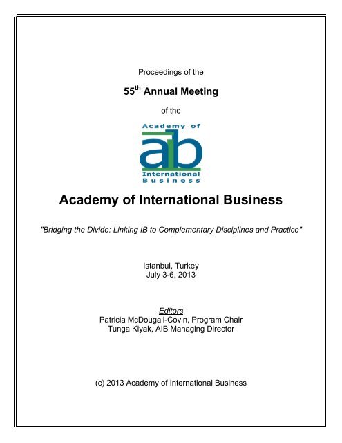 Conference Proceedings - Academy of International Business