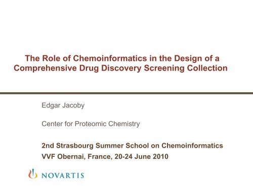 The role of chemoinformatics in the design of a comprehensive drug ...