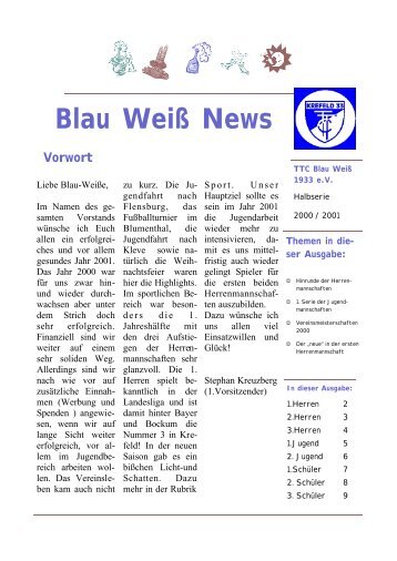 Blau Weiß News - TTC Blau-Weiß Krefeld 1933 eV