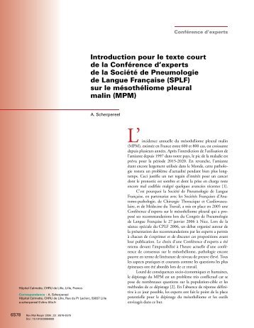 Introduction pour le texte court de la ConfÃ©rence d'experts de ... - SPLF