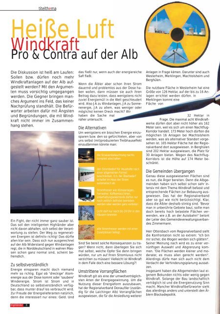 Windkraft Windkraft -  Highländer Albmagazin