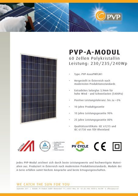 PVP-A-Modul - energy-team.at - Solarzelle Waldviertel