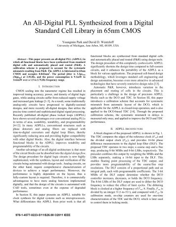 An All-Digital PLL Synthesized from a Digital Standard ... - IEEE Xplore