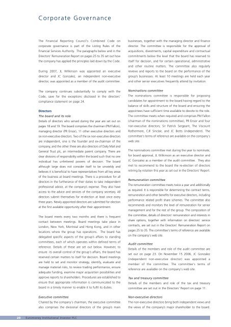 Annual Report & Accounts 2007 - Euromoney Institutional Investor ...