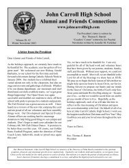 Winter 2003 Alumni Newsletter - John Carroll Catholic High School