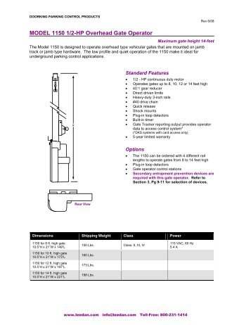 DOORKING DKS 1150 1/2-HP Overhead Gate Operator 1150-080 ...