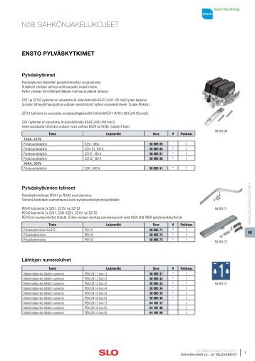 N58 SÃHKÃNJAKELUKOJEET - SLO