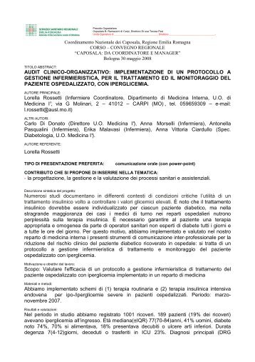 22 - Audit clinico-organizzativo - AUSL di Modena - caposala.net
