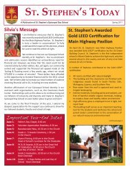 Spring 2011 Newsletter - St. Stephen's Episcopal Day School