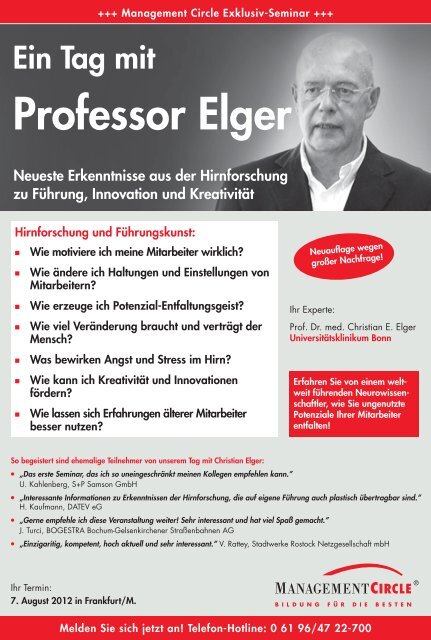 Seminar: Ein Tag mit Christian Elger - Management Circle AG