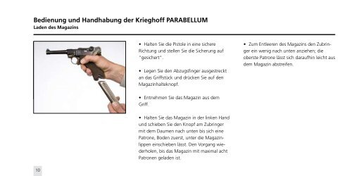 Krieghoff Parabellum â Kaliber 9mm bedienungsanleitung