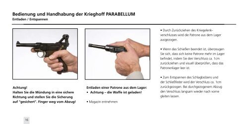 Krieghoff Parabellum â Kaliber 9mm bedienungsanleitung