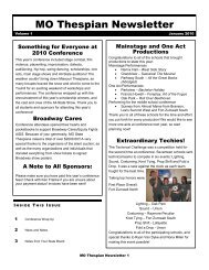 January 2010 Newsletter - Missouri State Thespians