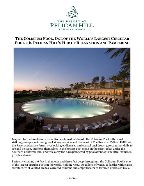 Complete Press Kit - The Resort at Pelican Hill