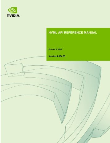 NVML API REFERENCE MANUAL - NVIDIA Developer Zone