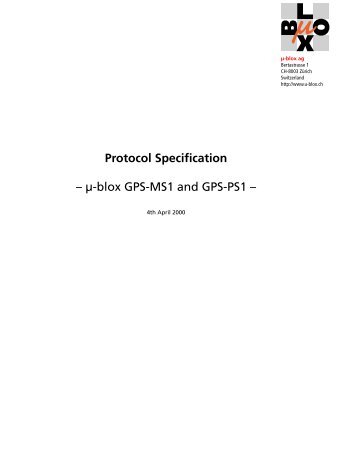 u-blox GPS receiver Documentation - Astlab