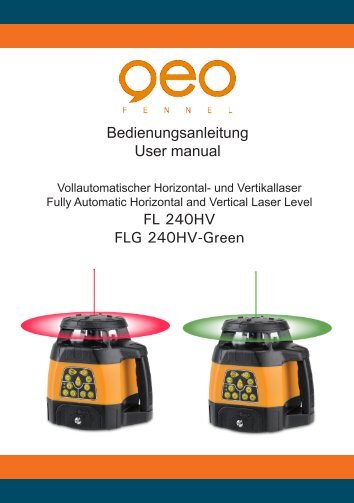 Bedienungsanleitung User manual FL 240HV FLG 240HV-Green