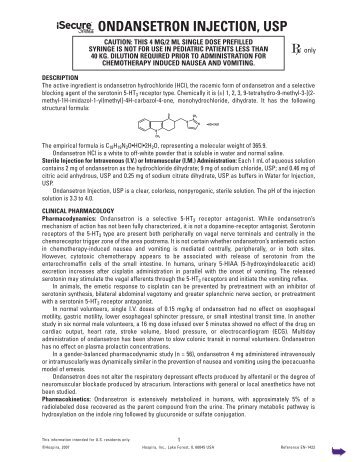 ONDANSETRON INJECTION, USP - Hospira