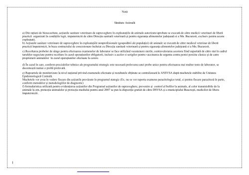 Programul actiunilor de supraveghere. prevenire si control ... - ansvsa