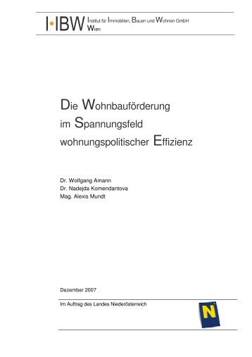 NÖ WBF 071207 - Institut für Immobilien, Bauen und Wohnen GmbH