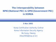 The Interoperability between NPKI(National PKI) & GPKI ... - oasis pki