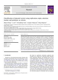 Classification of plasmid vectors using replication origin, selection ...