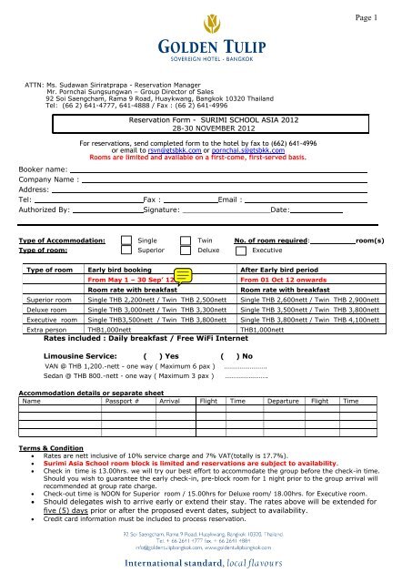 Hotel Room Reservation Form Surimi School Worldwide