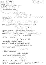 Functional Analysis MT550 Problems/Homework References: 1 ...
