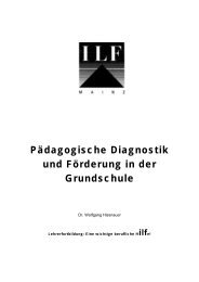 Pädagogische Diagnostik und Förderung in der Grundschule - ILF