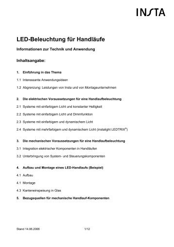 LED-Beleuchtung für Handläufe