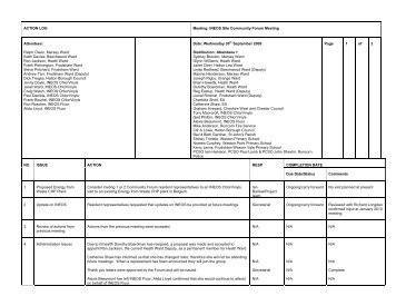 ACTION LOG Meeting - INEOS Chlor Limited