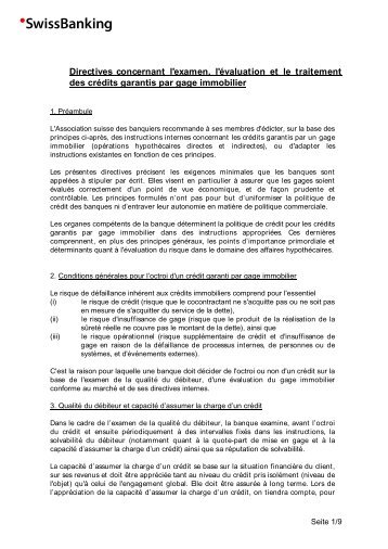 Directives concernant l'examen, l'Ã©valuation et le traitement des ...