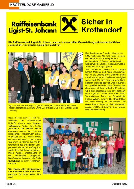 Gemeindezeitung August 2013 - Gemeinde Krottendorf-Gaisfeld